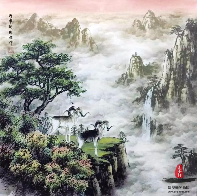 徐国维山水青绿山水《开泰图》-复圣轩字画