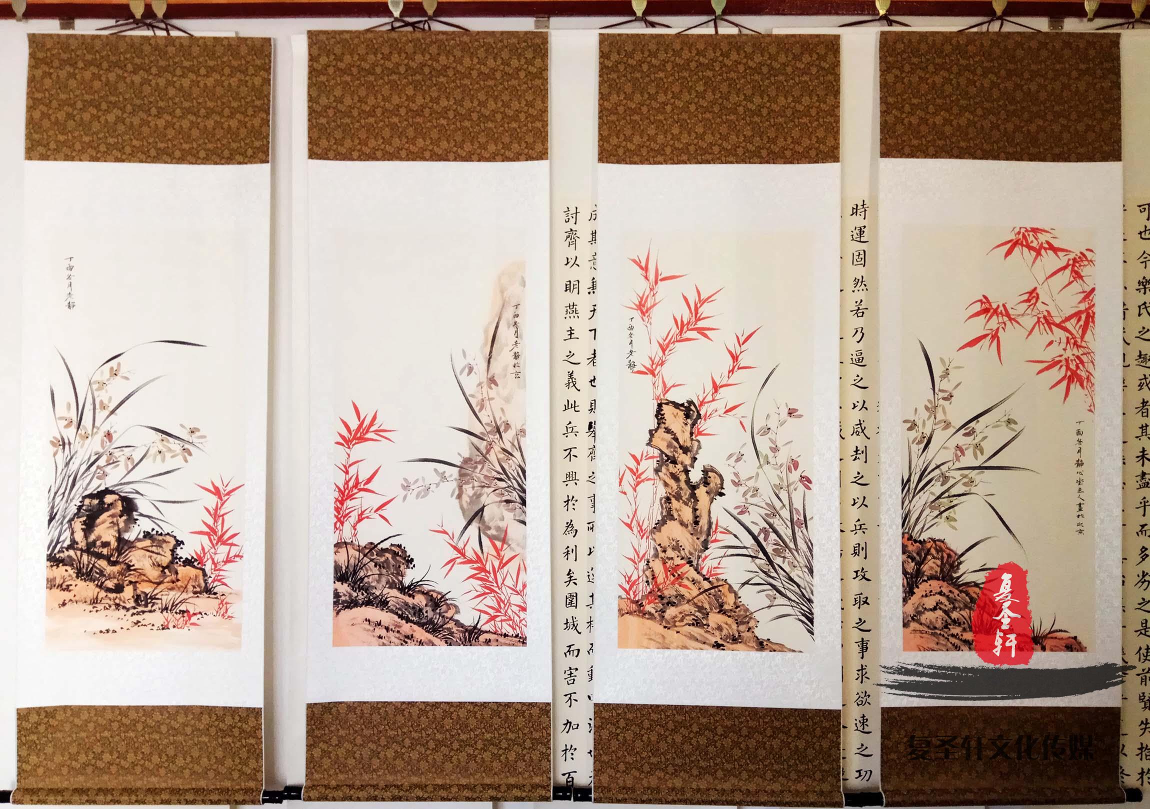 周玉柱花鸟《四时花草最无穷》
