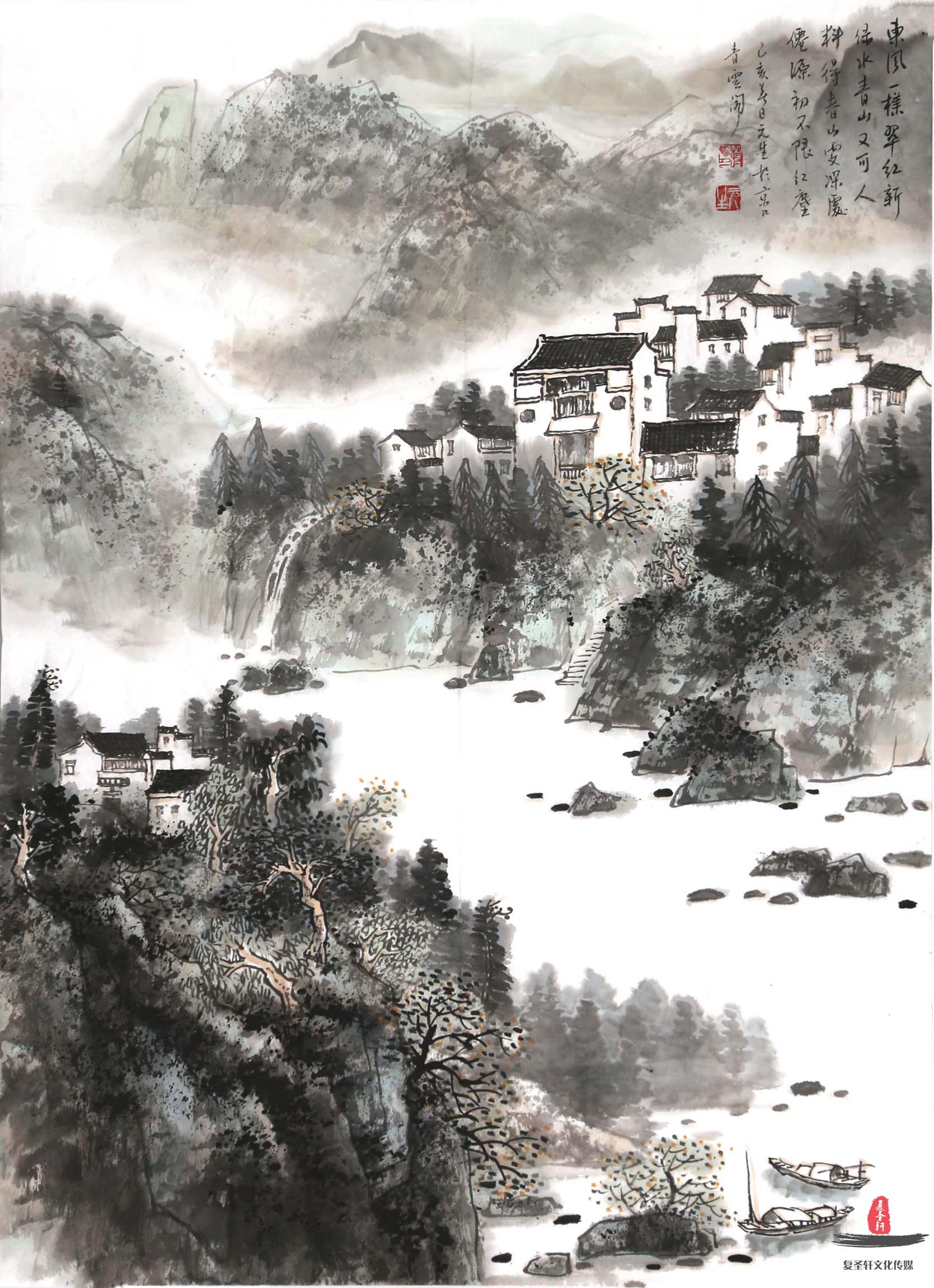 蒋元生山水《风雨大别山》-复圣轩字画