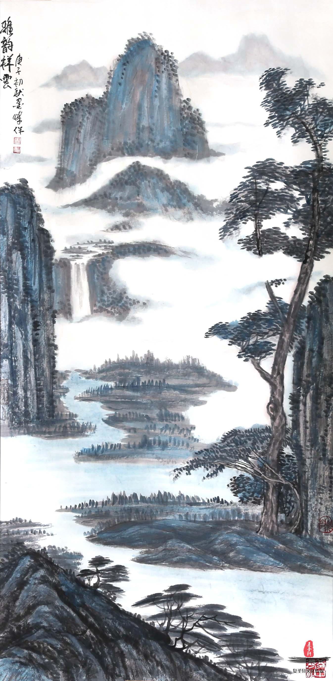 高山虎《山色水光》-复圣轩字画