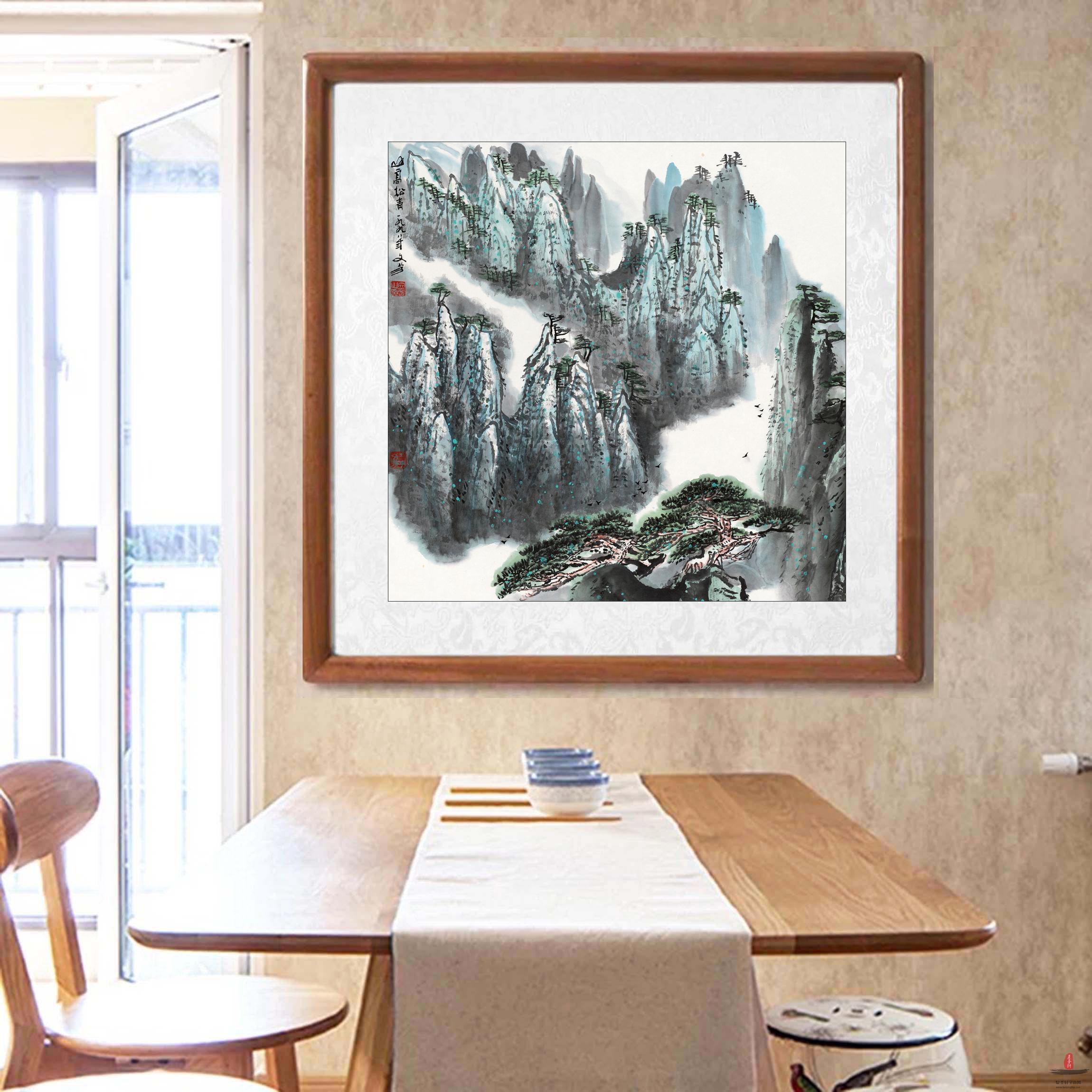 王文芳《山高松青》-复圣轩字画网