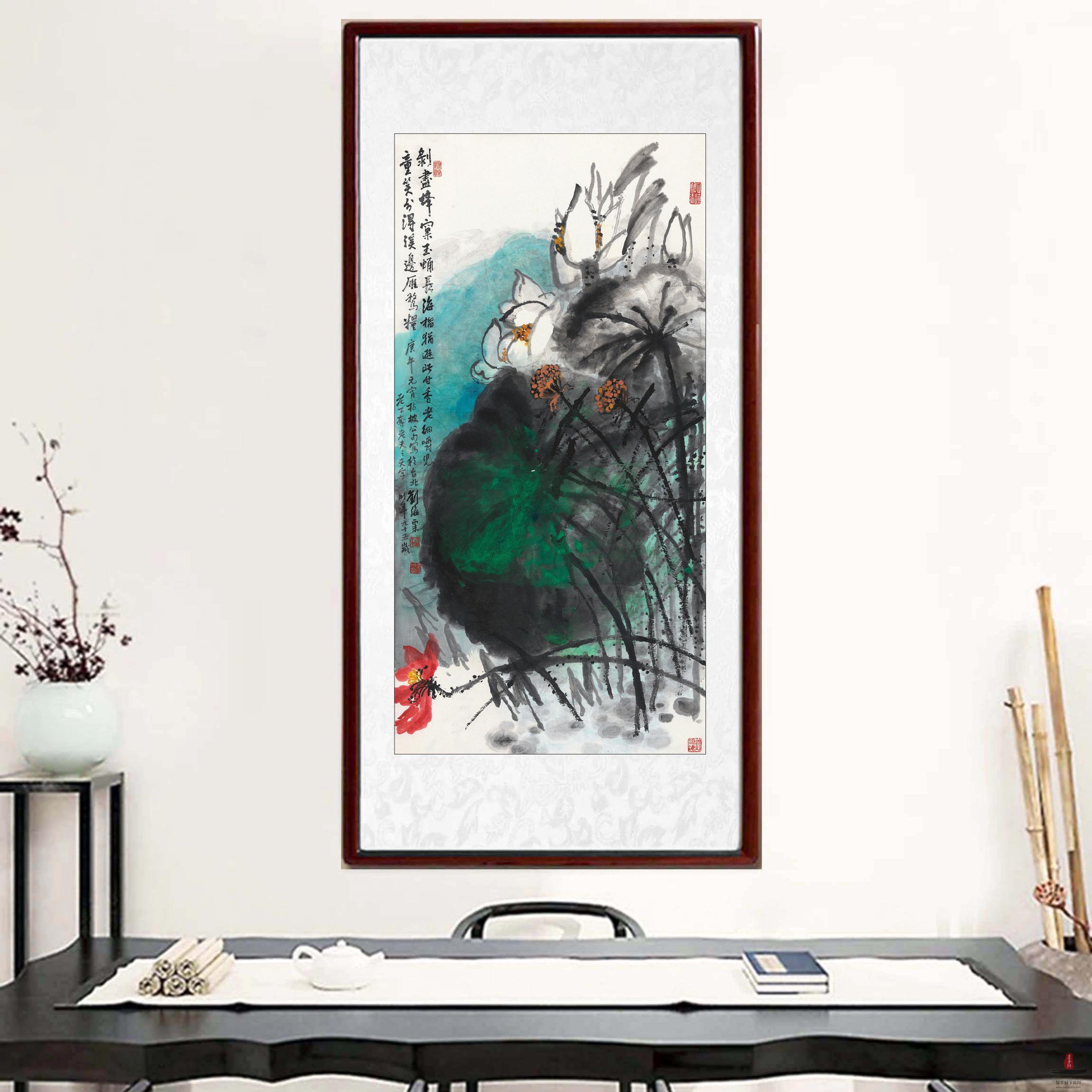刘海粟《荷花》-复圣轩字画网