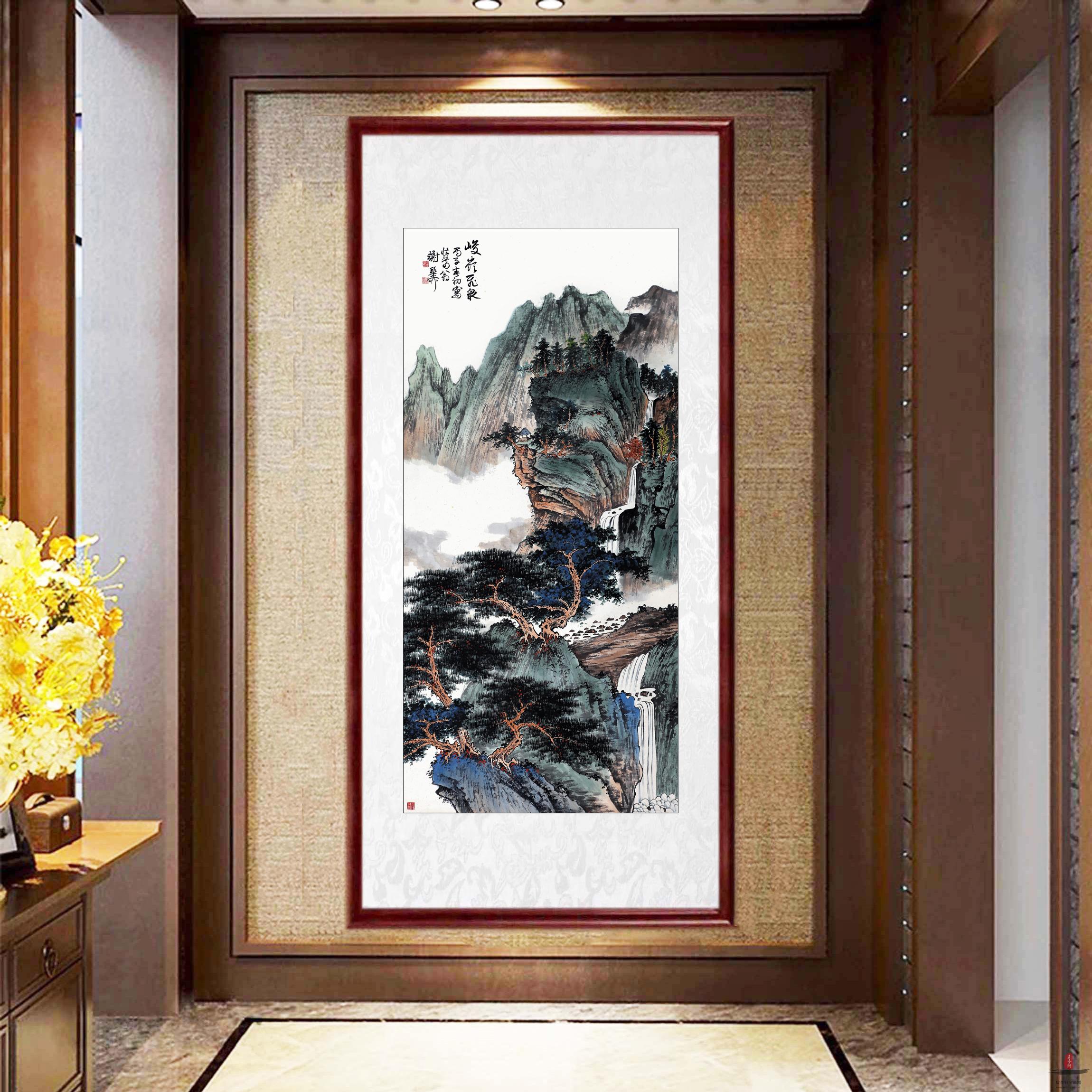 谢稚柳《峻岭飞泉》-复圣轩字画网