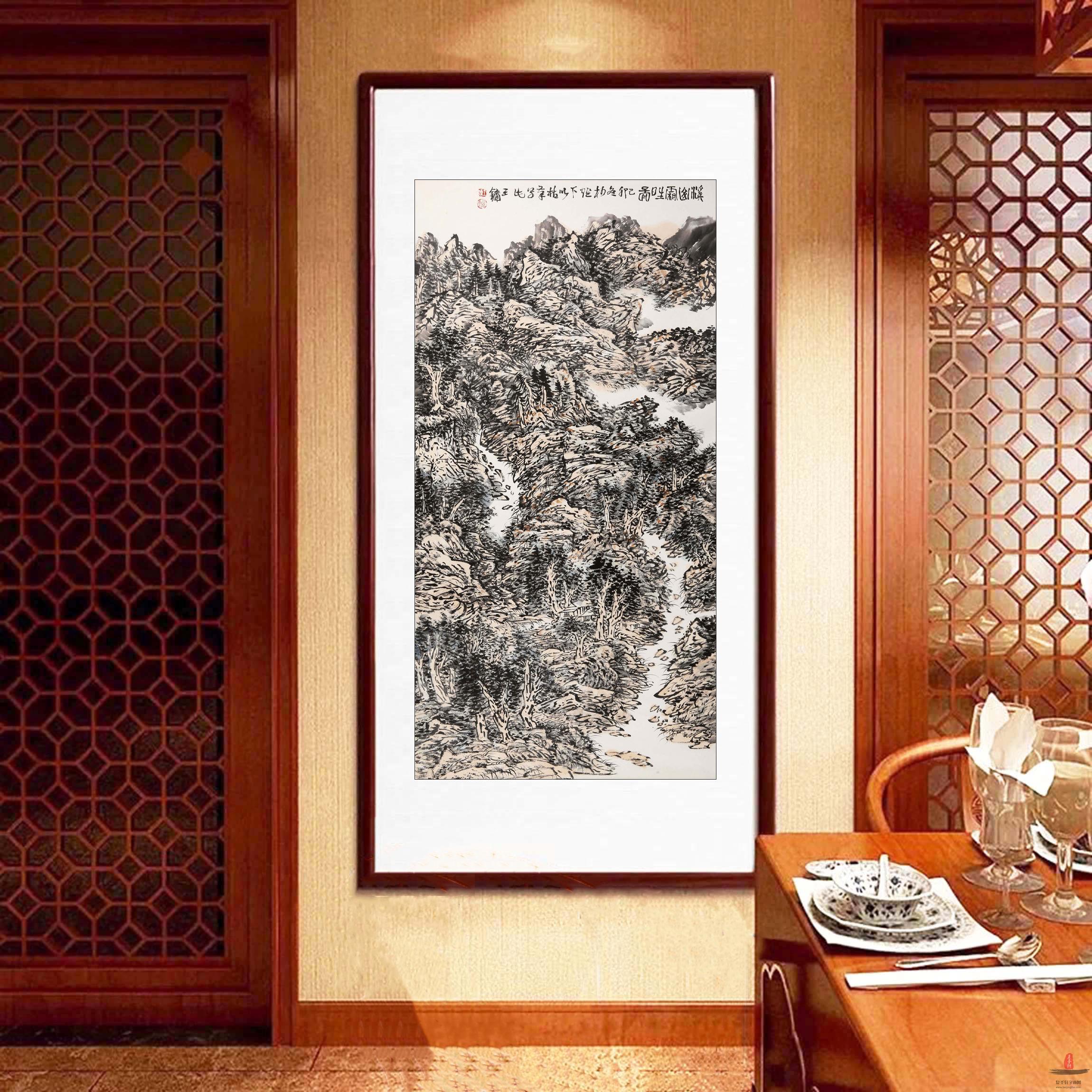 王镛《溪山霜晴图》-复圣轩字画