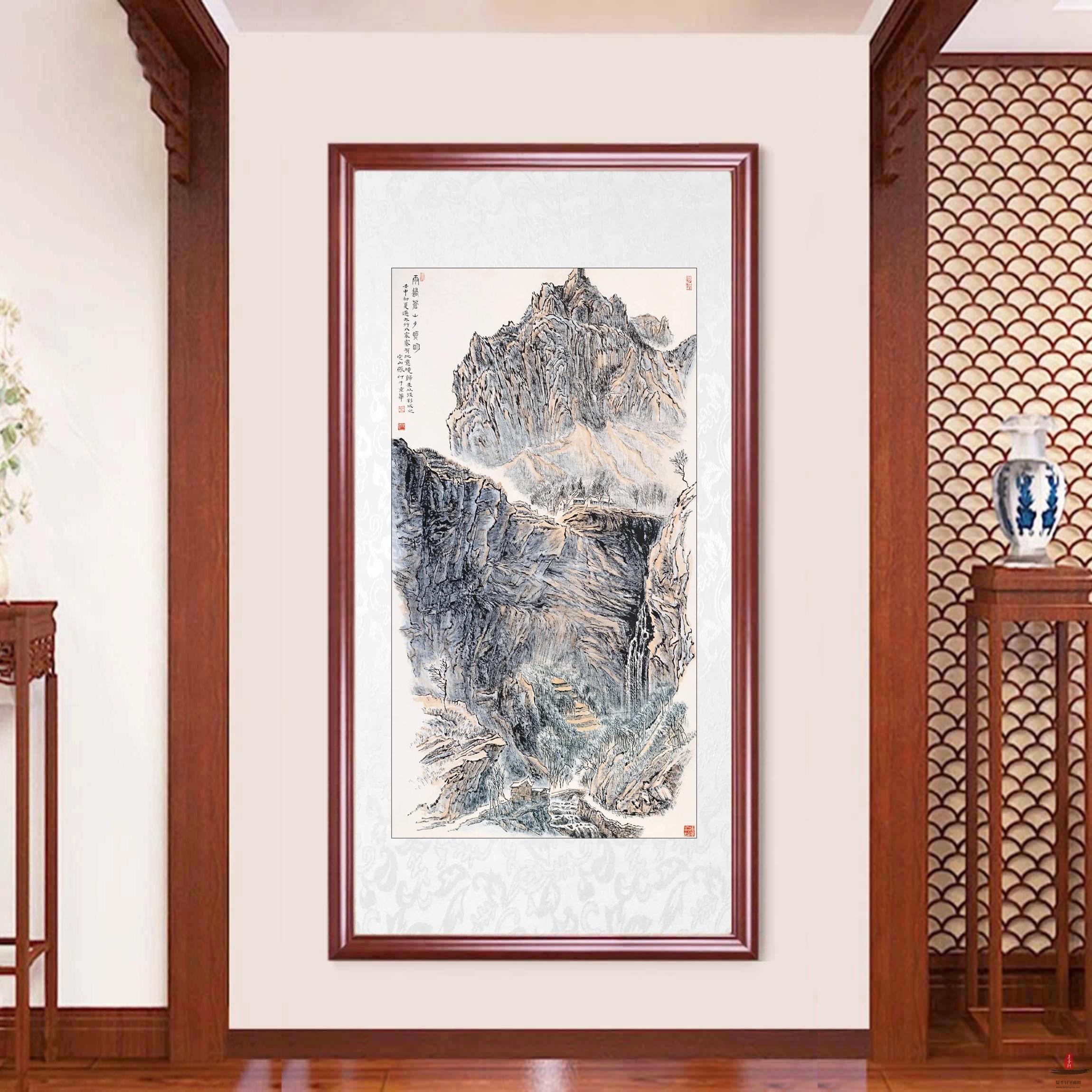 张仃《雨过苍山夕照明》-复圣轩字画