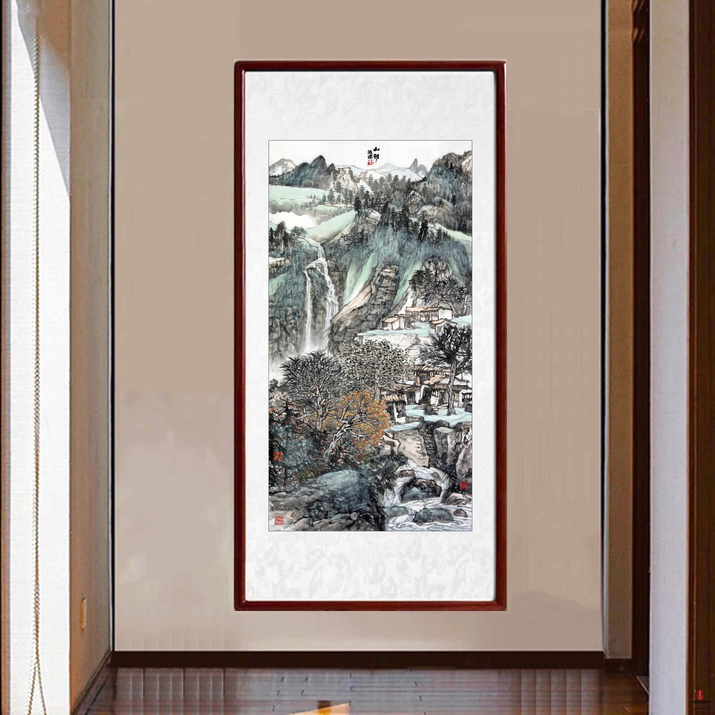 程振国《山村》-复圣轩字画
