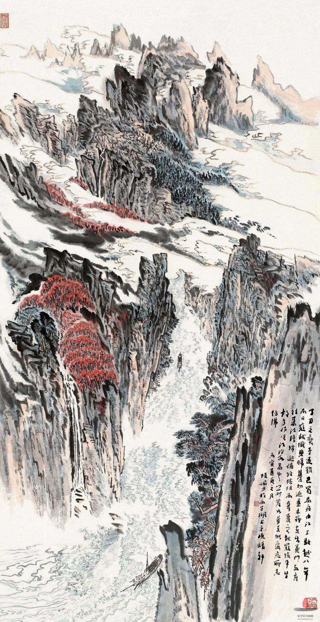 陸儼少 人物山水 陆俨少《山水》-复圣轩字画网
