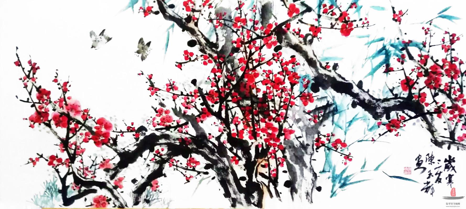 陈玉辉花鸟 《岁寒三友》-复圣轩字画
