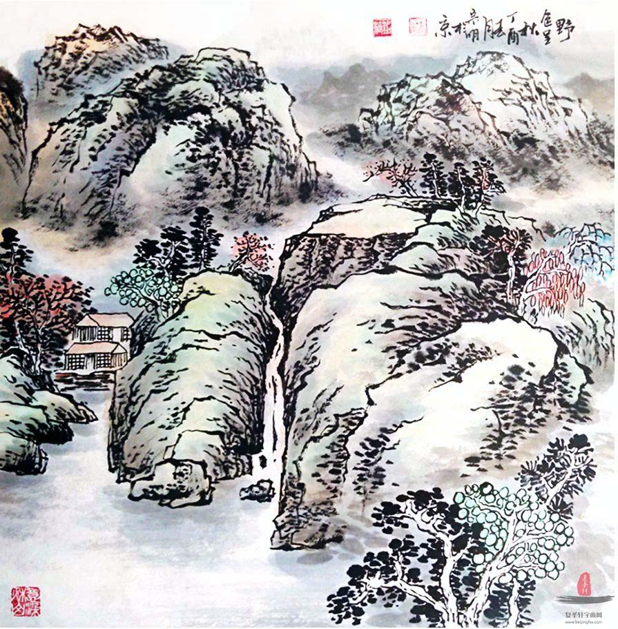 李宗明山水《野色呈秋》-复圣轩字画
