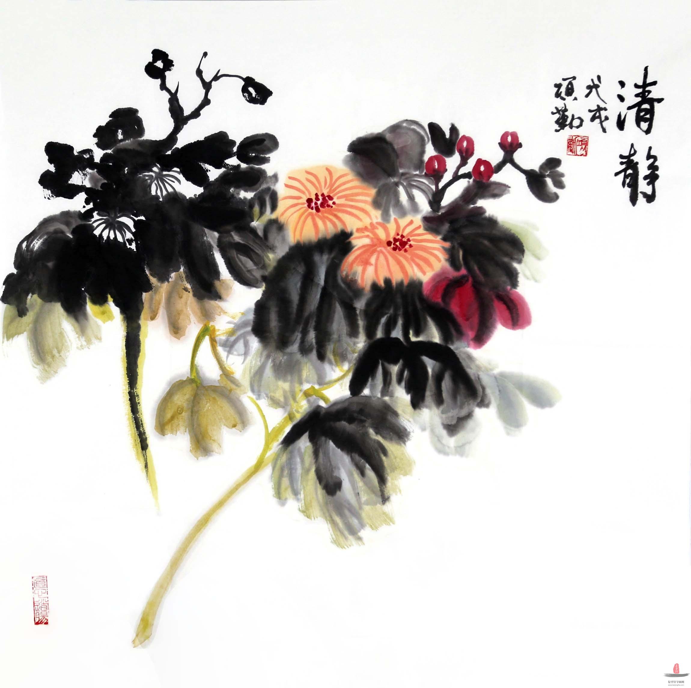 项勤花鸟《清静》-复圣轩字画