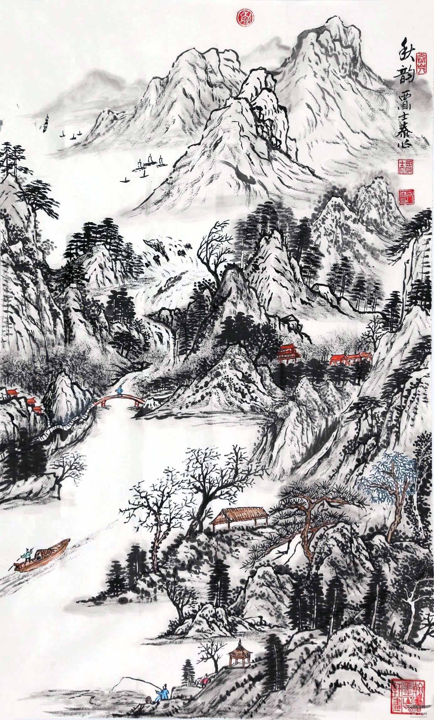 贾士泰山水《山高水长》-复圣轩字画