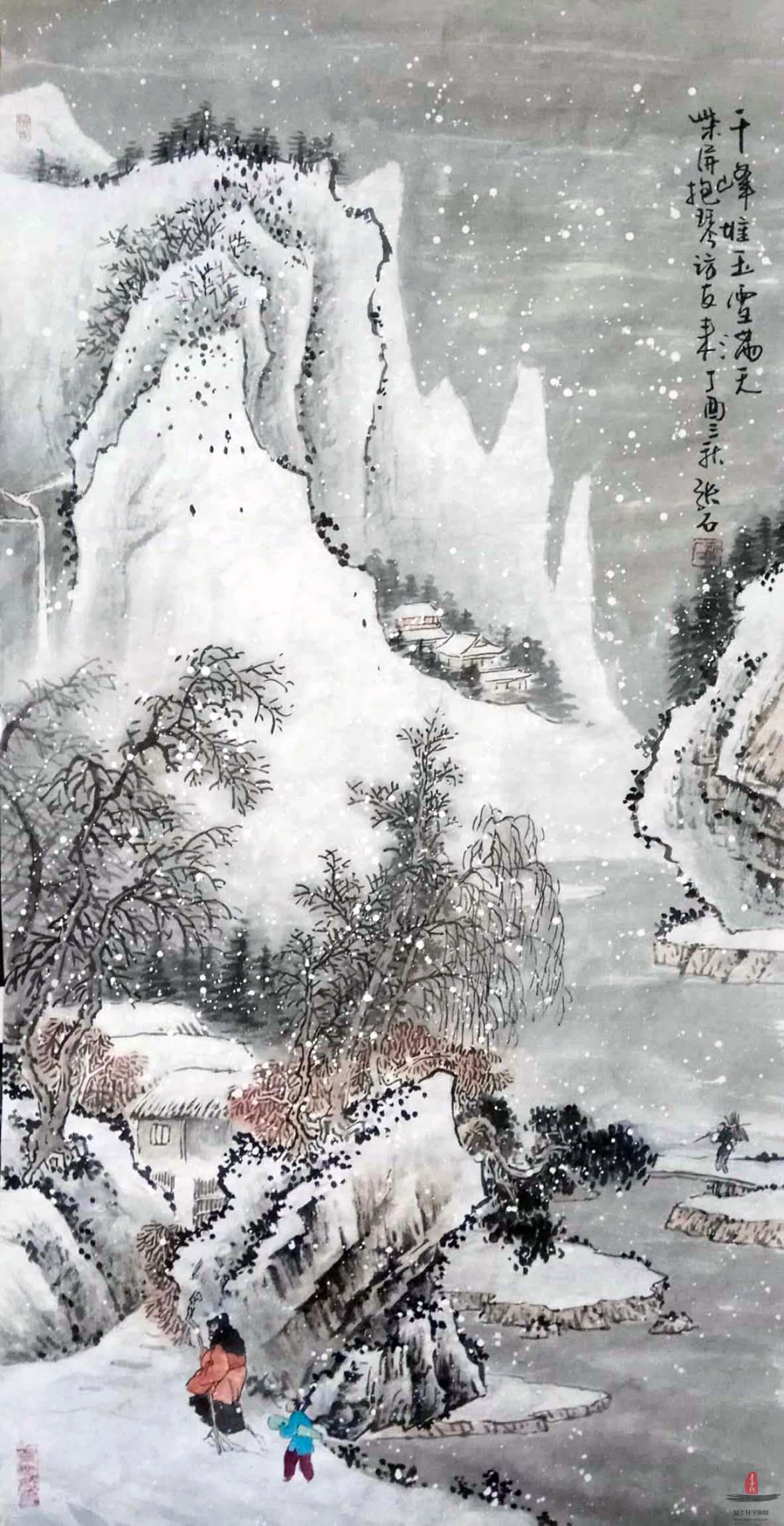 张儒刚山水画《千峰堆玉雪满天》-复圣轩字画