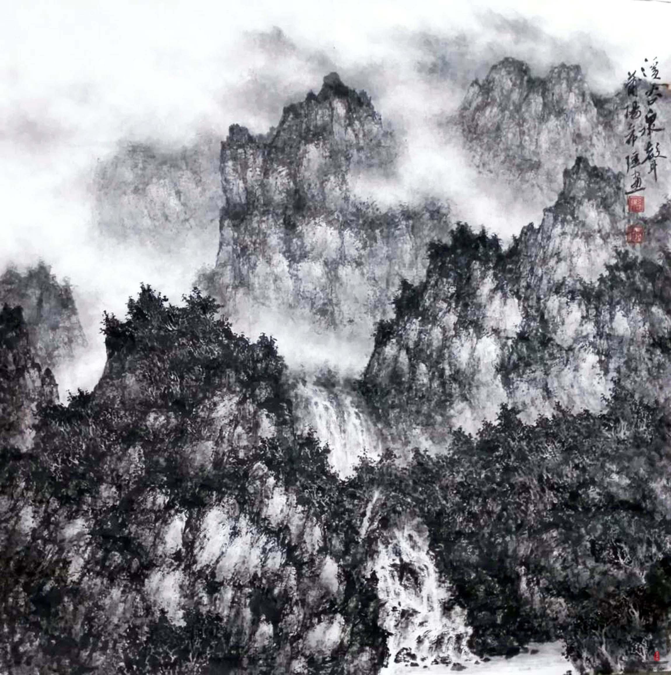 邓希强山水《溪谷泉声》-复圣轩字画