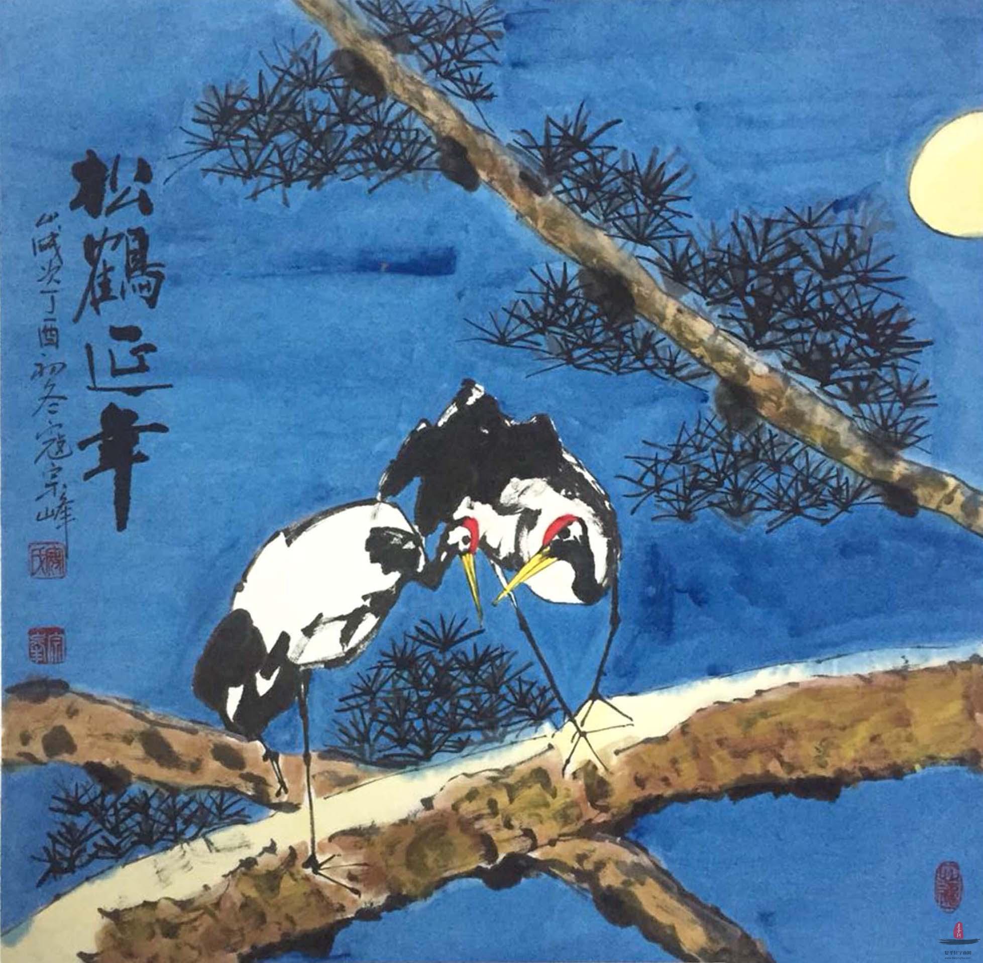 寇宗峰动物画《松鹤延年》-复圣轩字画