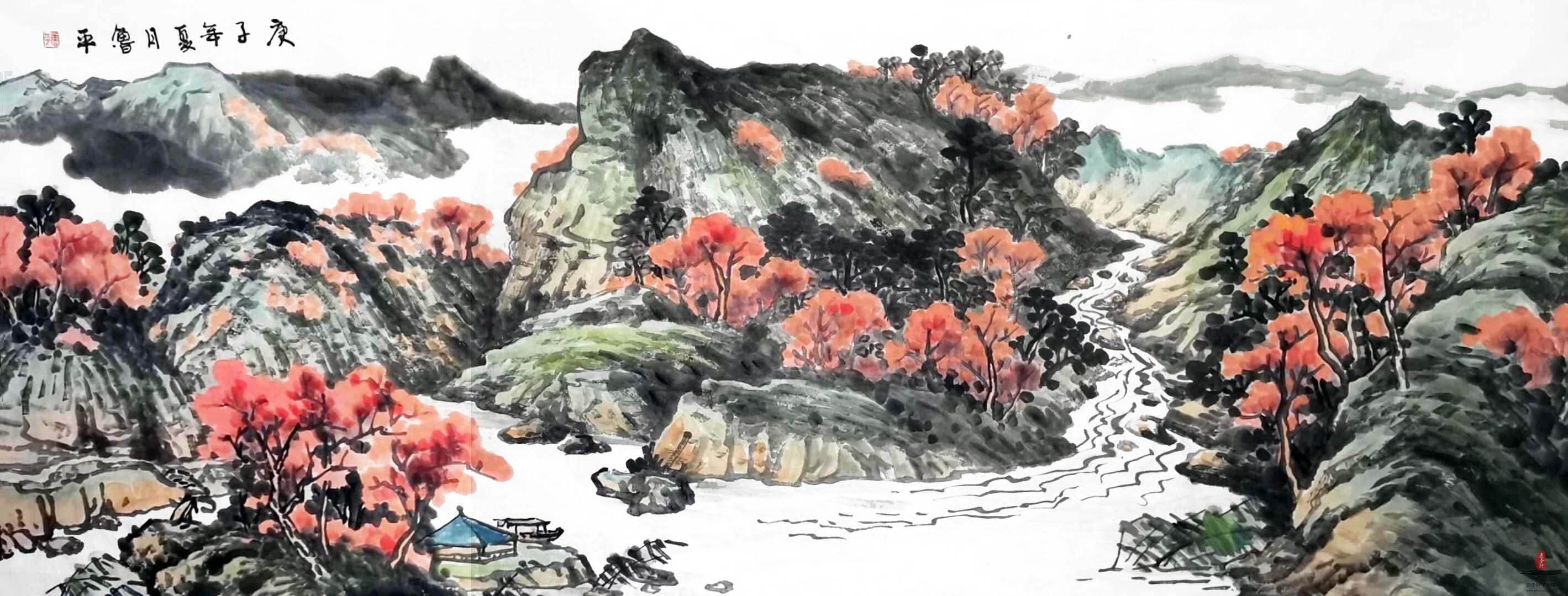 鲁平 山水《幽居》-复圣轩字画