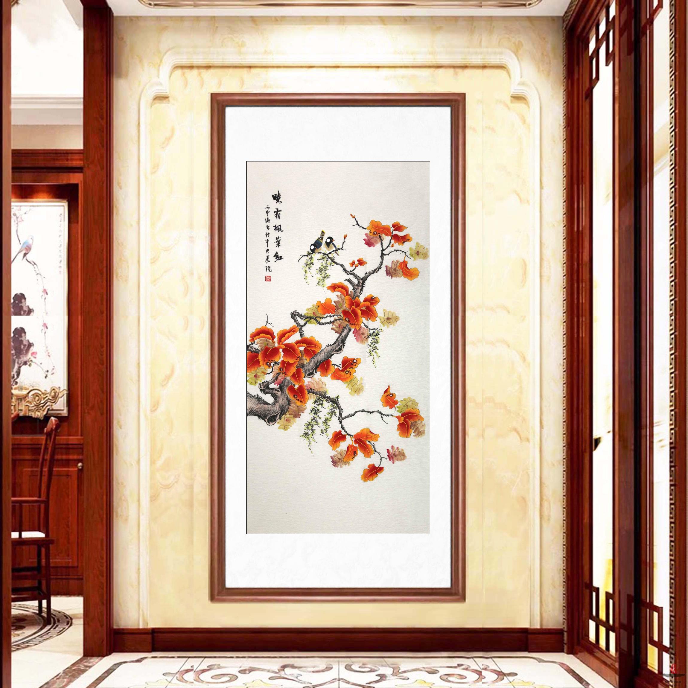 凌雪花鸟《晓霜枫叶红》-复圣轩字画