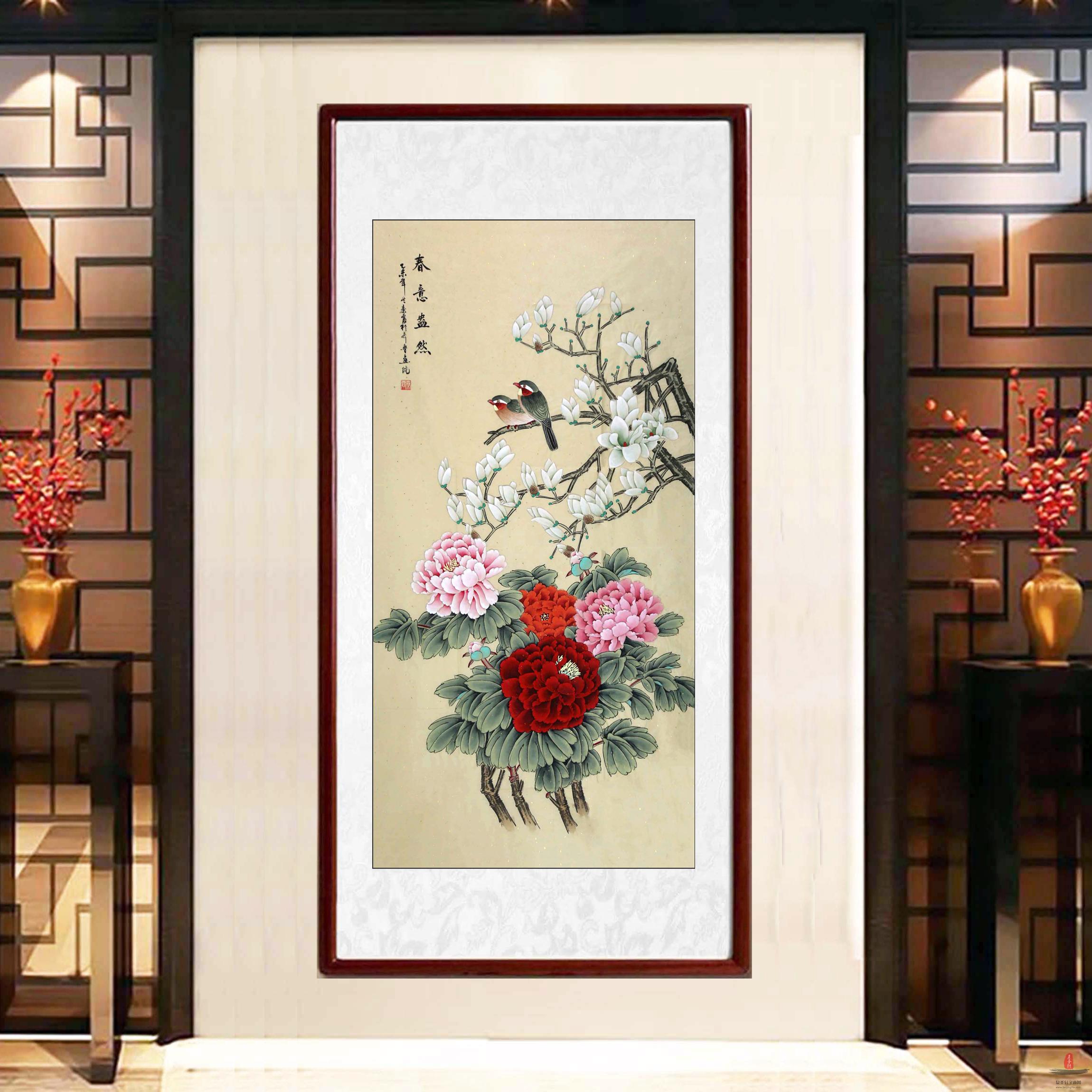 秦霞花鸟《春意黯然》-复圣轩字画