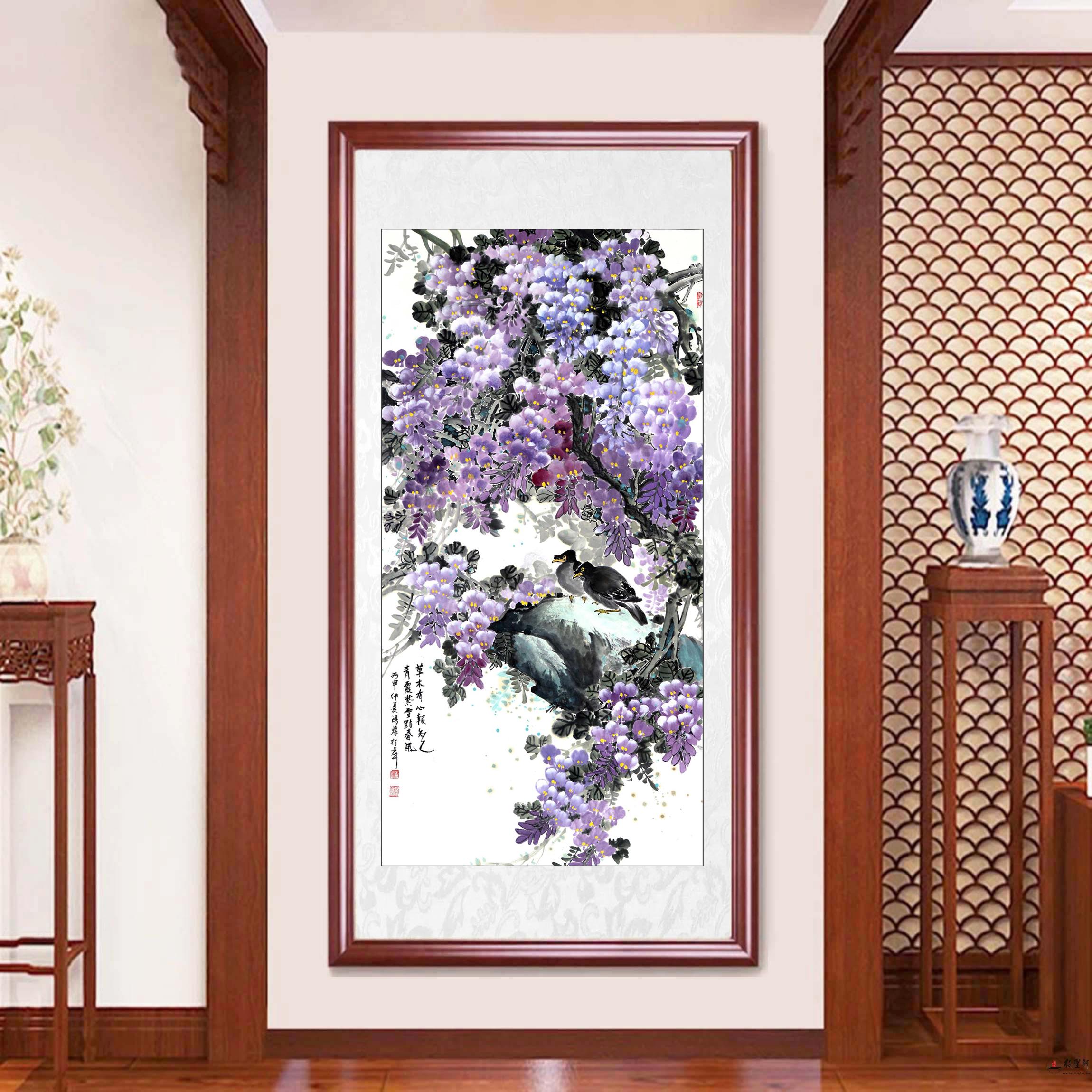 李红艳花鸟 《草木有新报知己》-复圣轩字画