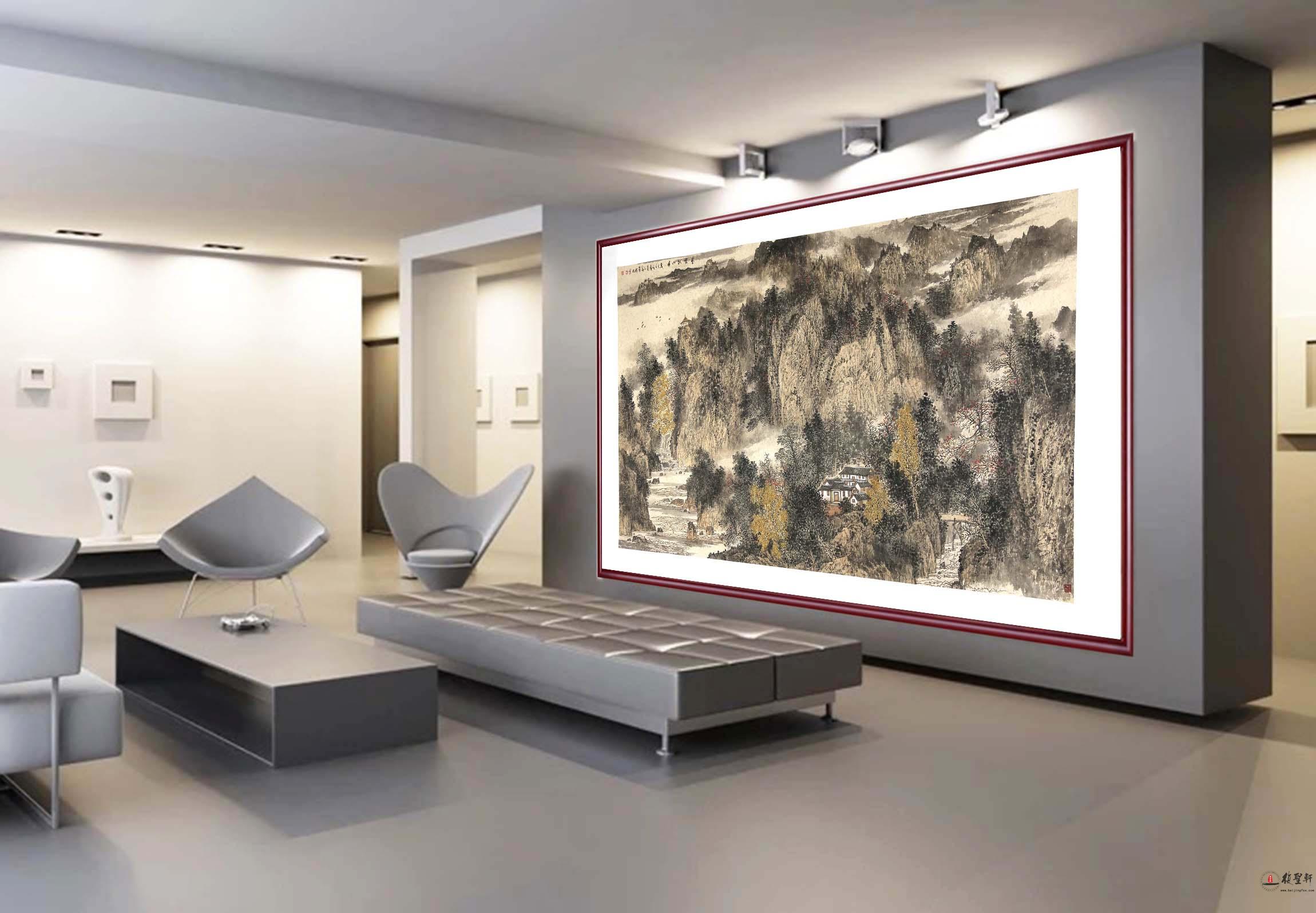 张义宾山水《静云秋山图》-复圣轩字画