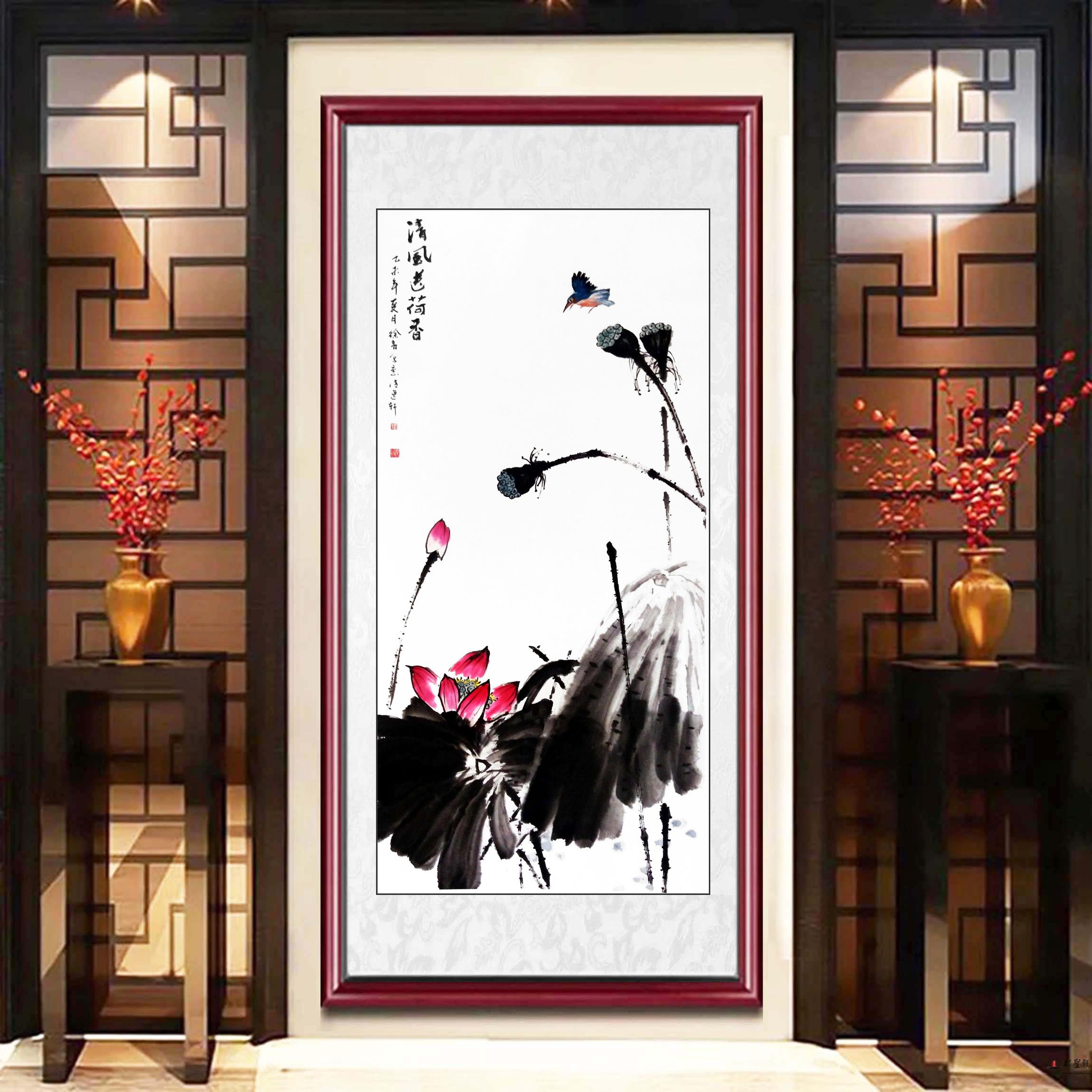徐青花鸟 《清风送荷香》-复圣轩字画