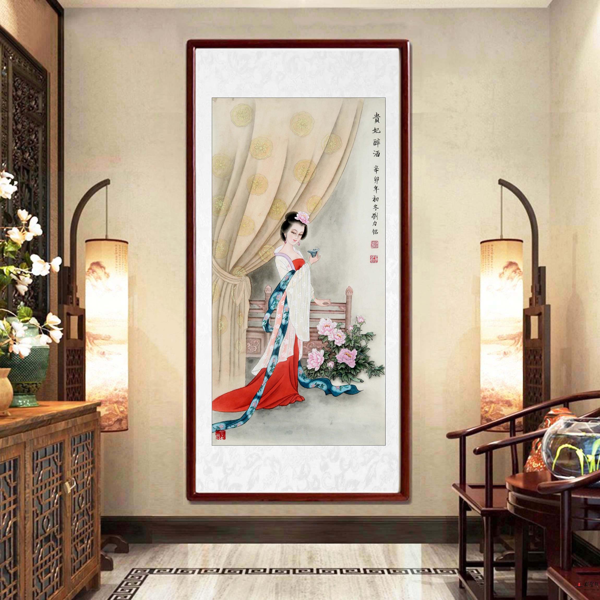 刘力铭人物画《贵妃醉酒》-复圣轩字画网