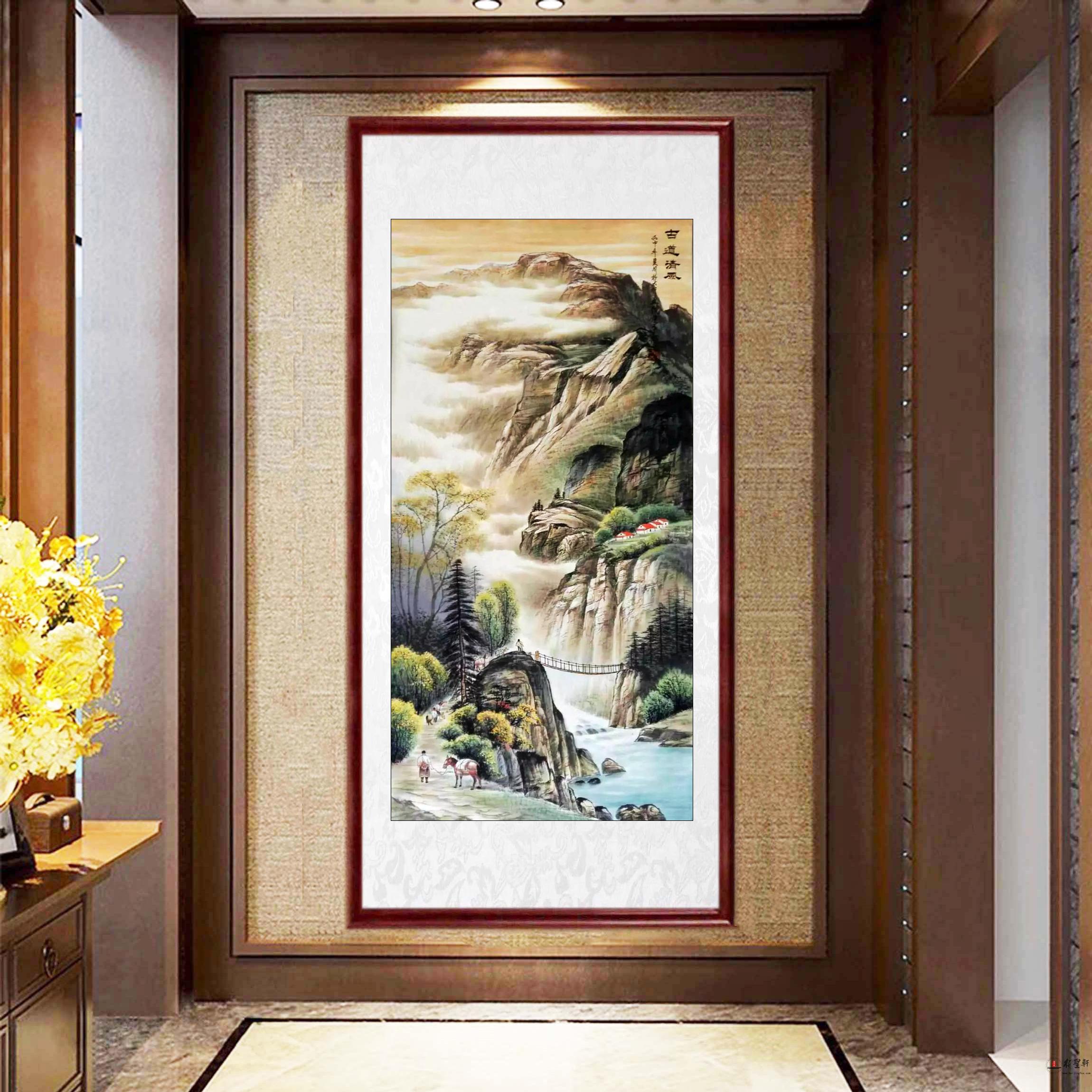 宁建华山水青绿山水《古道清风》-复圣轩字画