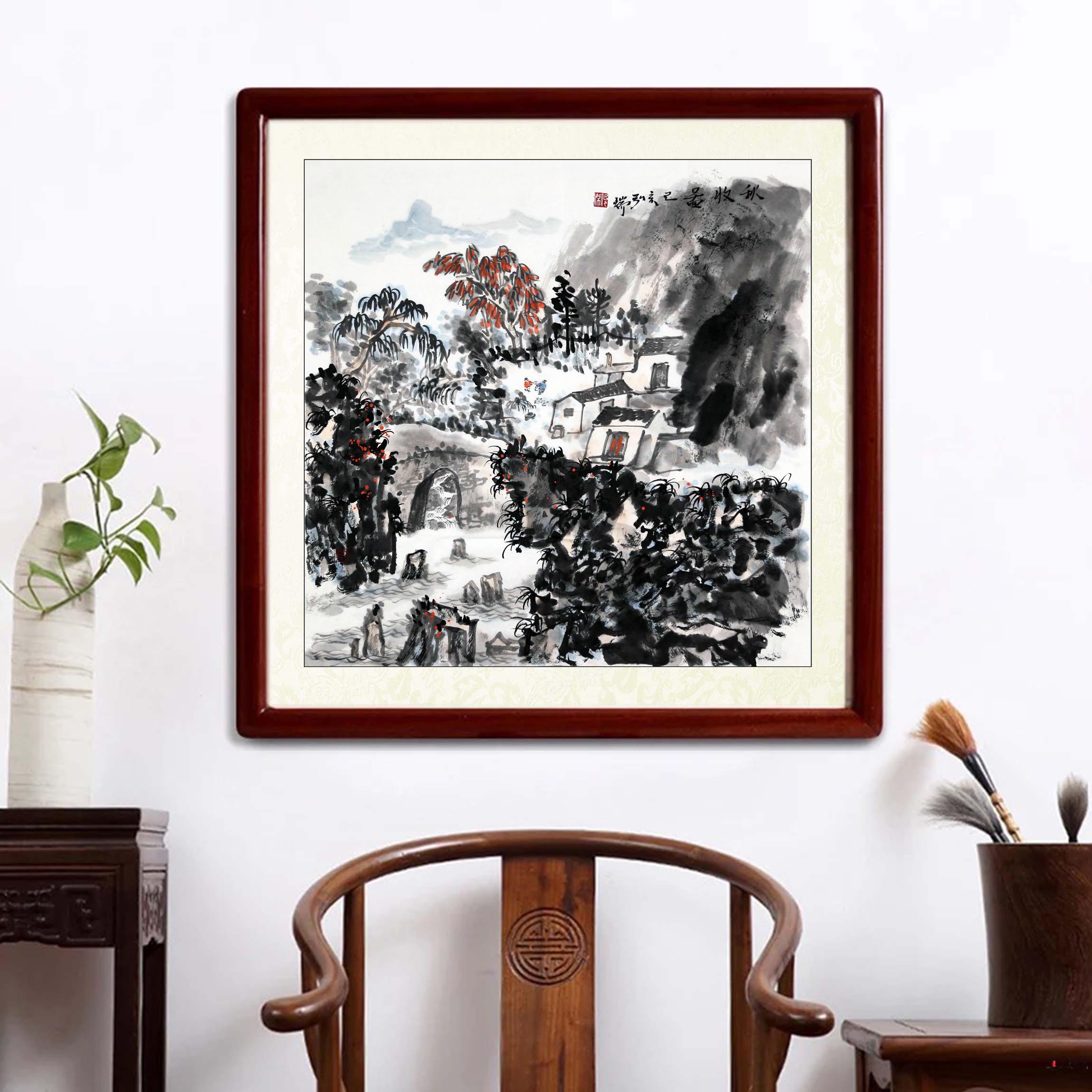 弘瑞山水《秋收图》-复圣轩字画