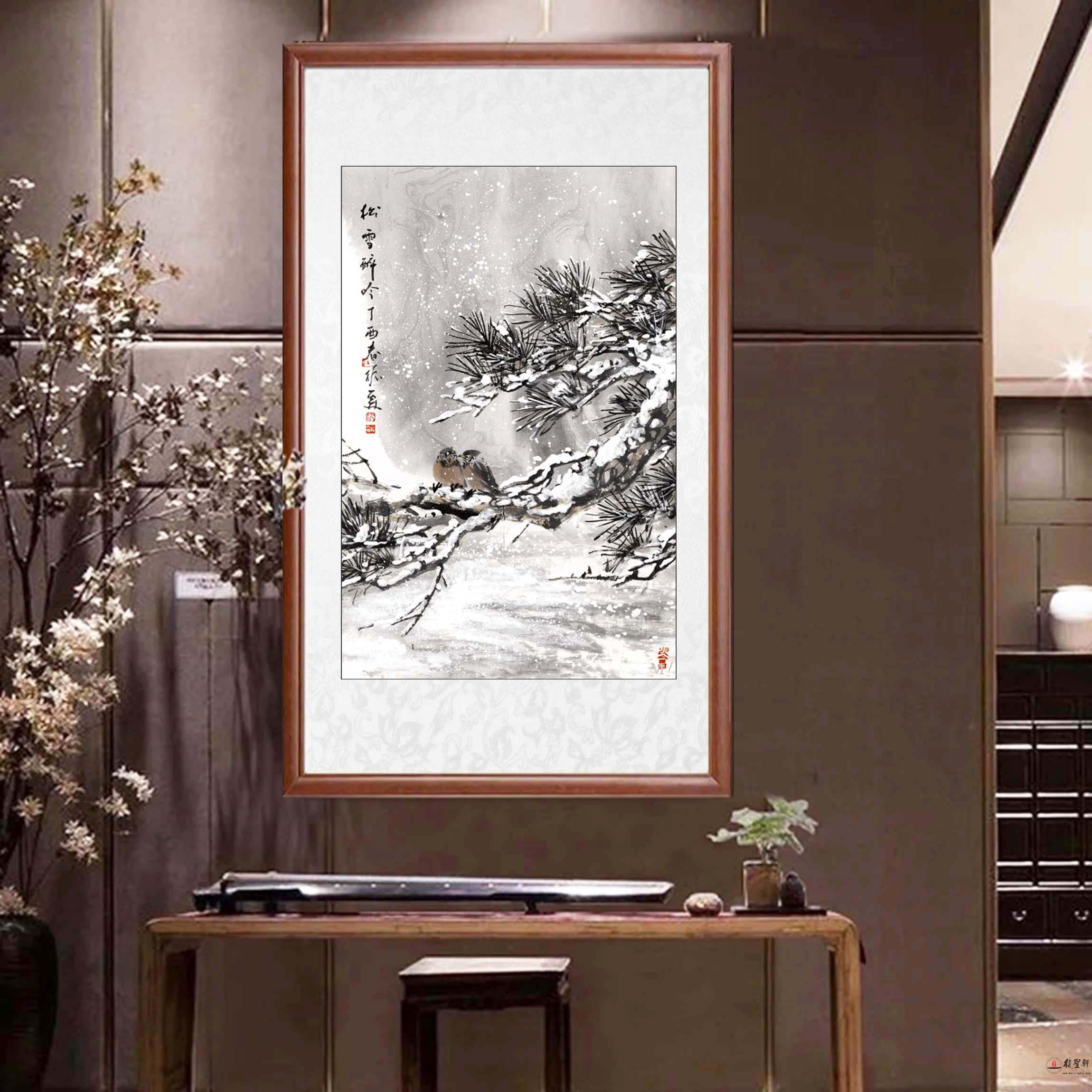 仇振霖花鸟《松雪醉吟》-复圣轩字画