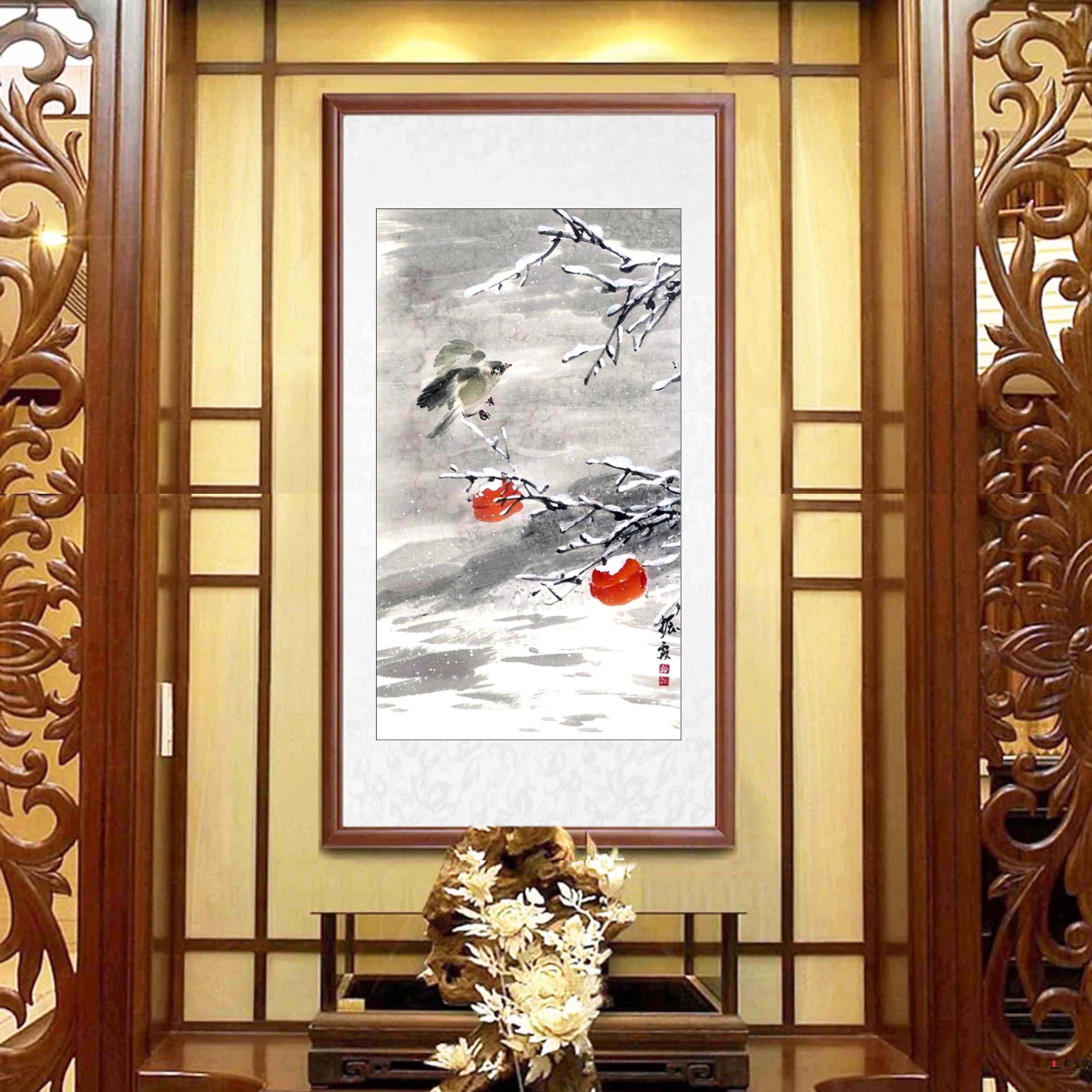 仇振霖花鸟《冬雪》-复圣轩字画