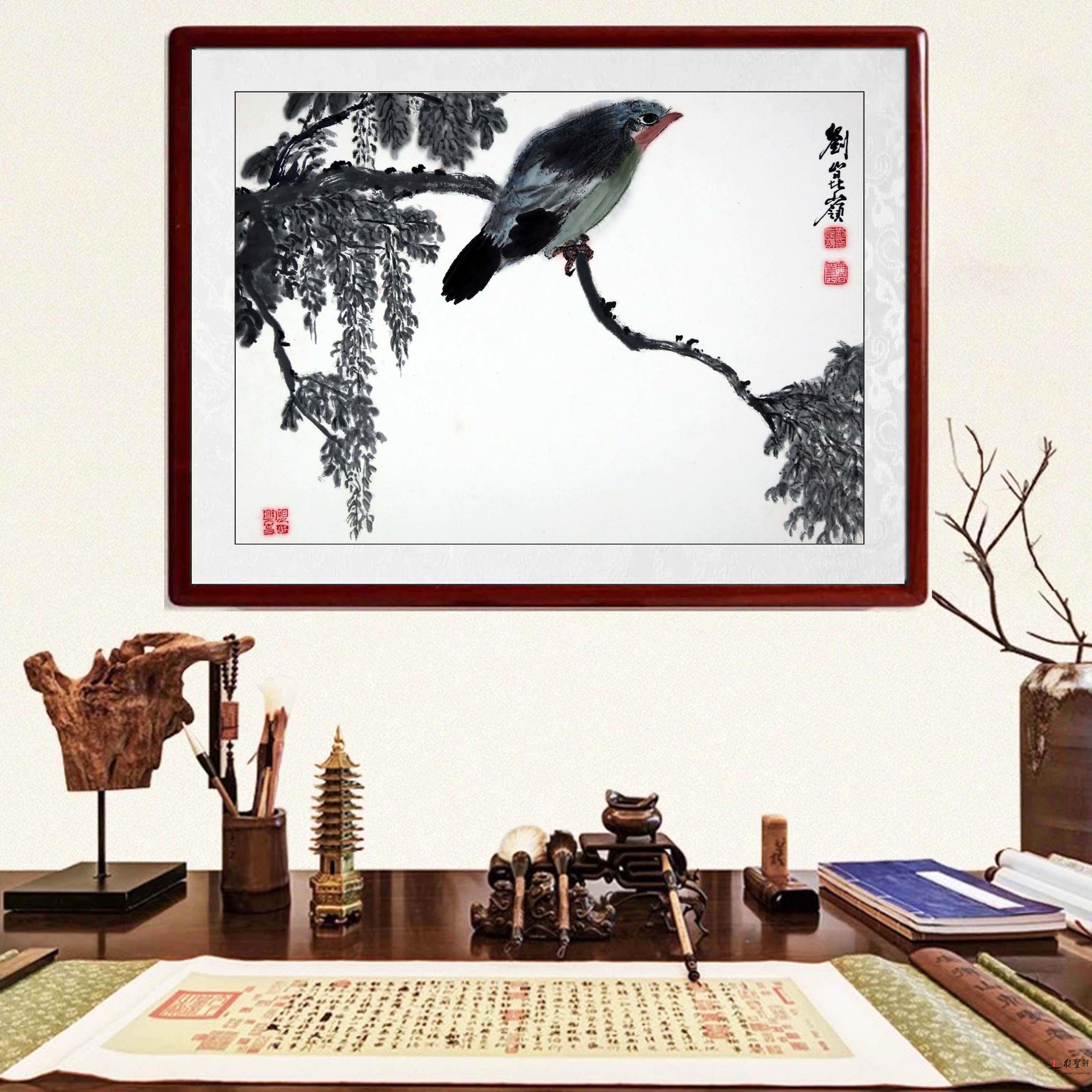刘崑岭花鸟《鸟语花香》-复圣轩字画