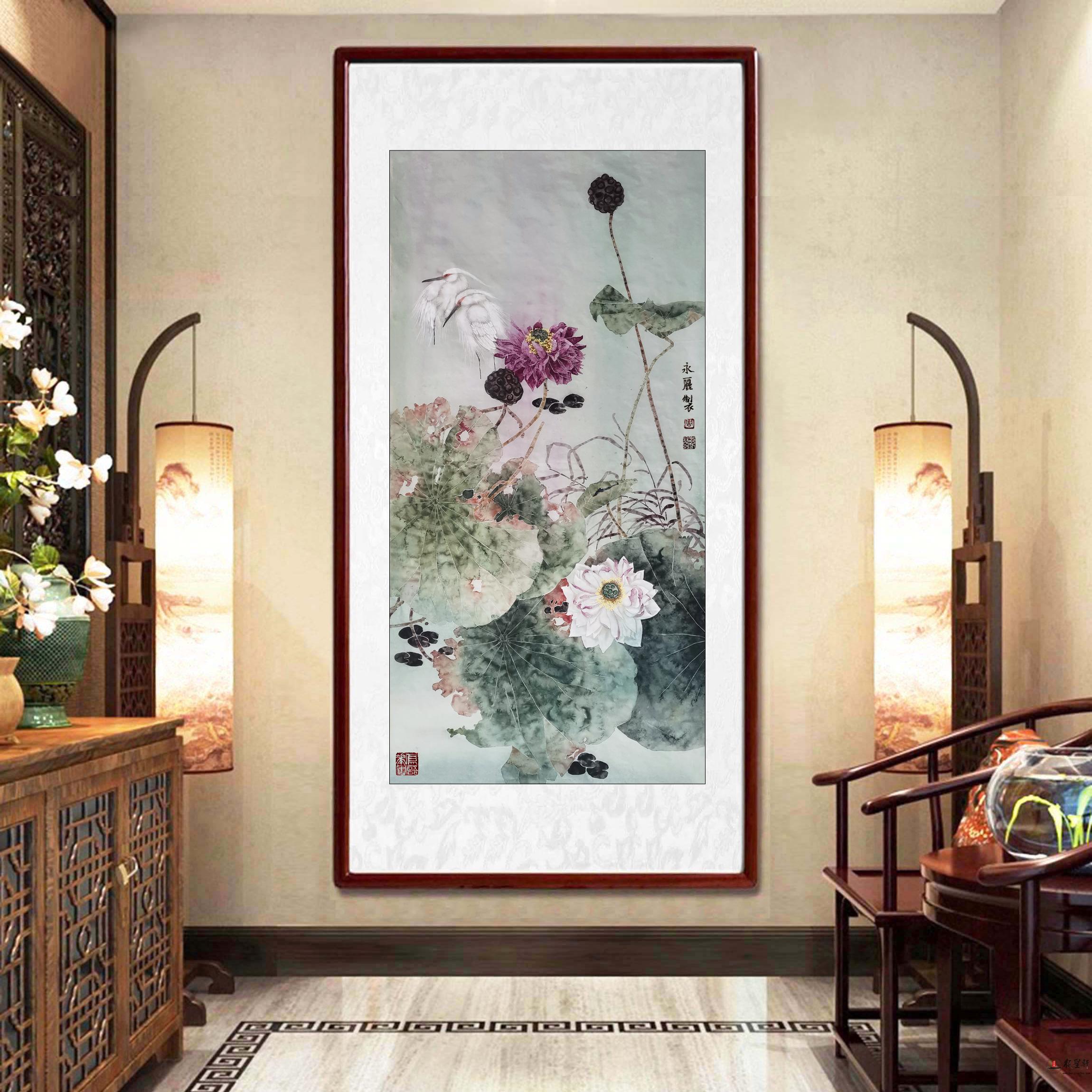 周永丽 花鸟《荷韵》-复圣轩字画