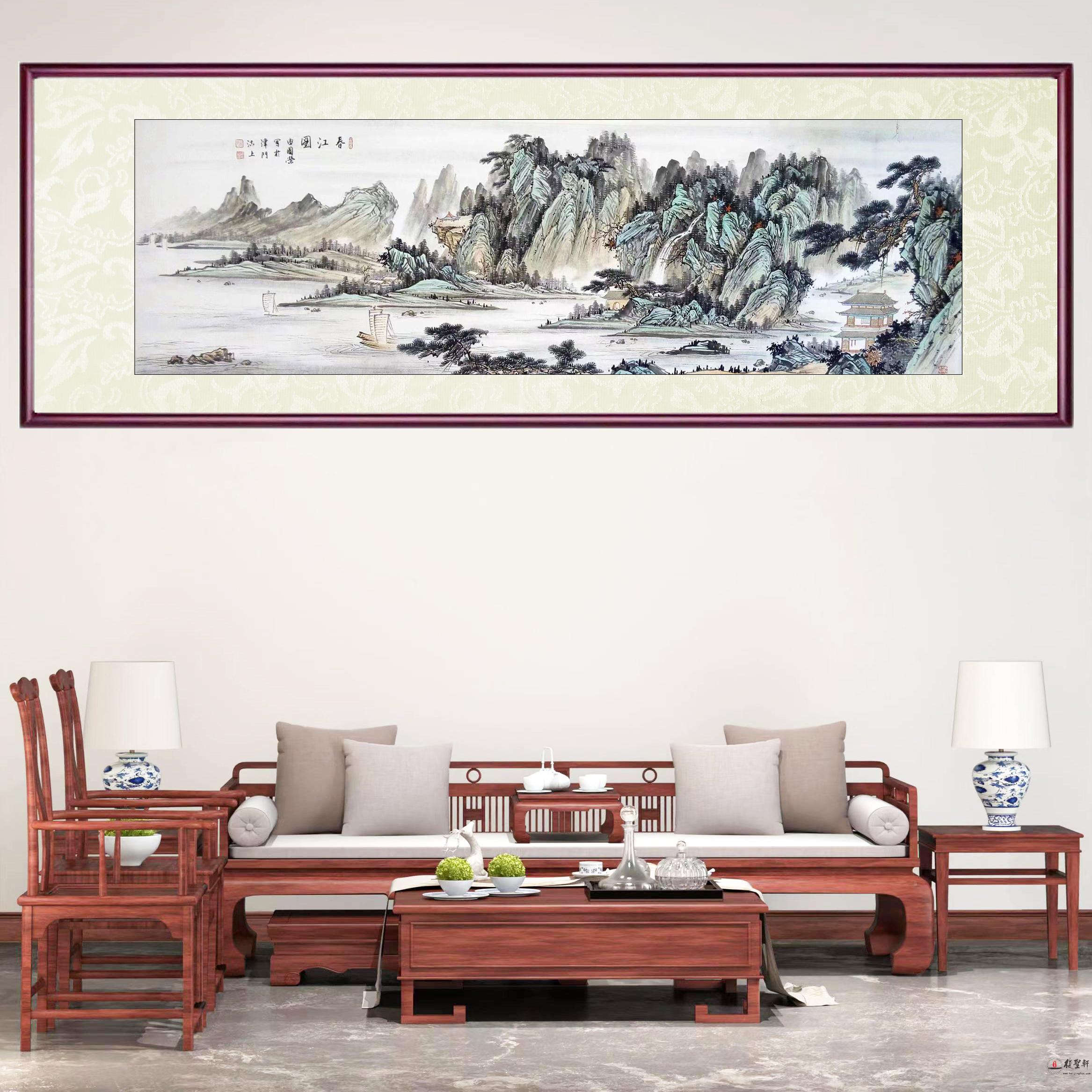 由国荣 山水《春江图》-复圣轩字画