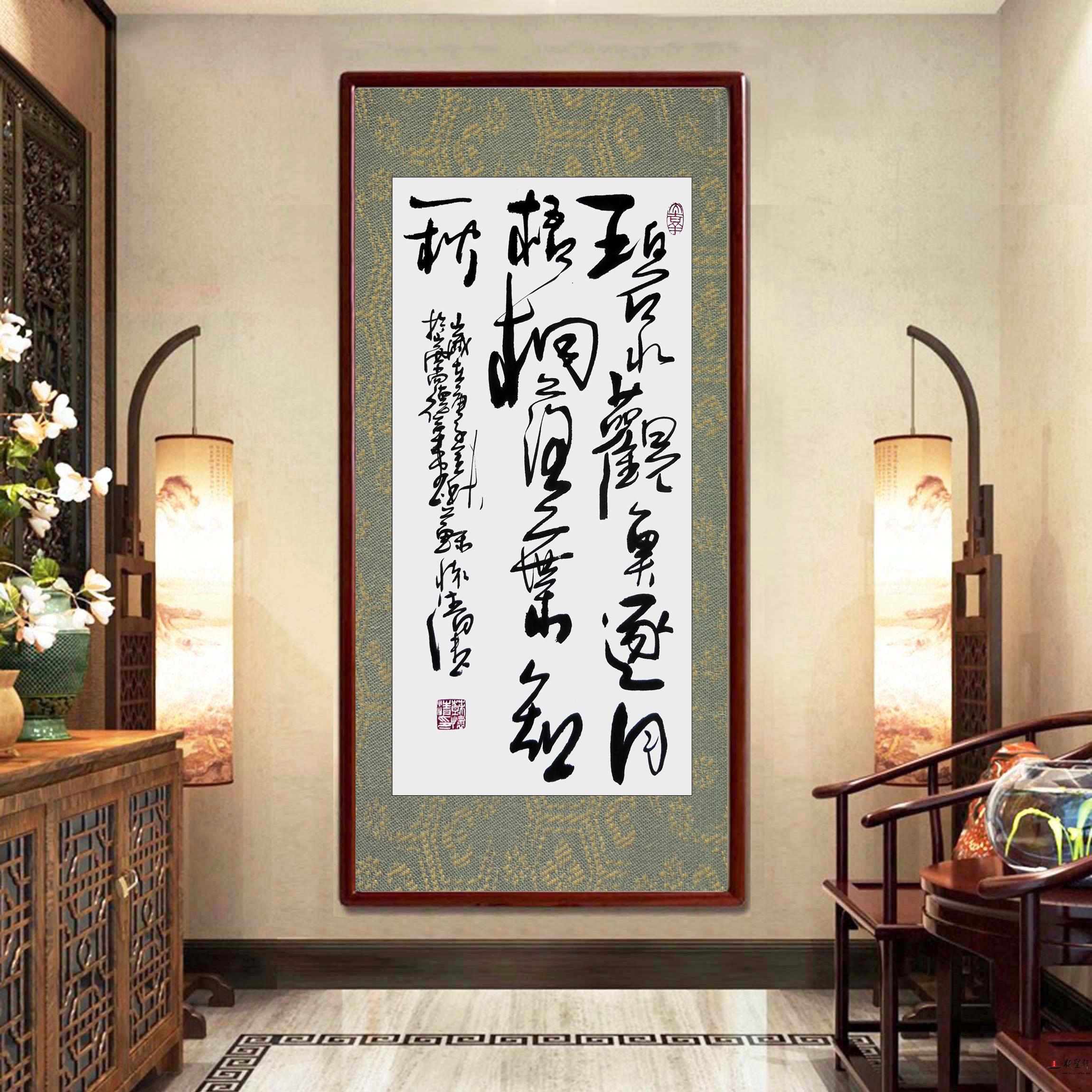 苏怀清 《碧水观鱼逐月 梧桐落叶知秋》-复圣轩字画