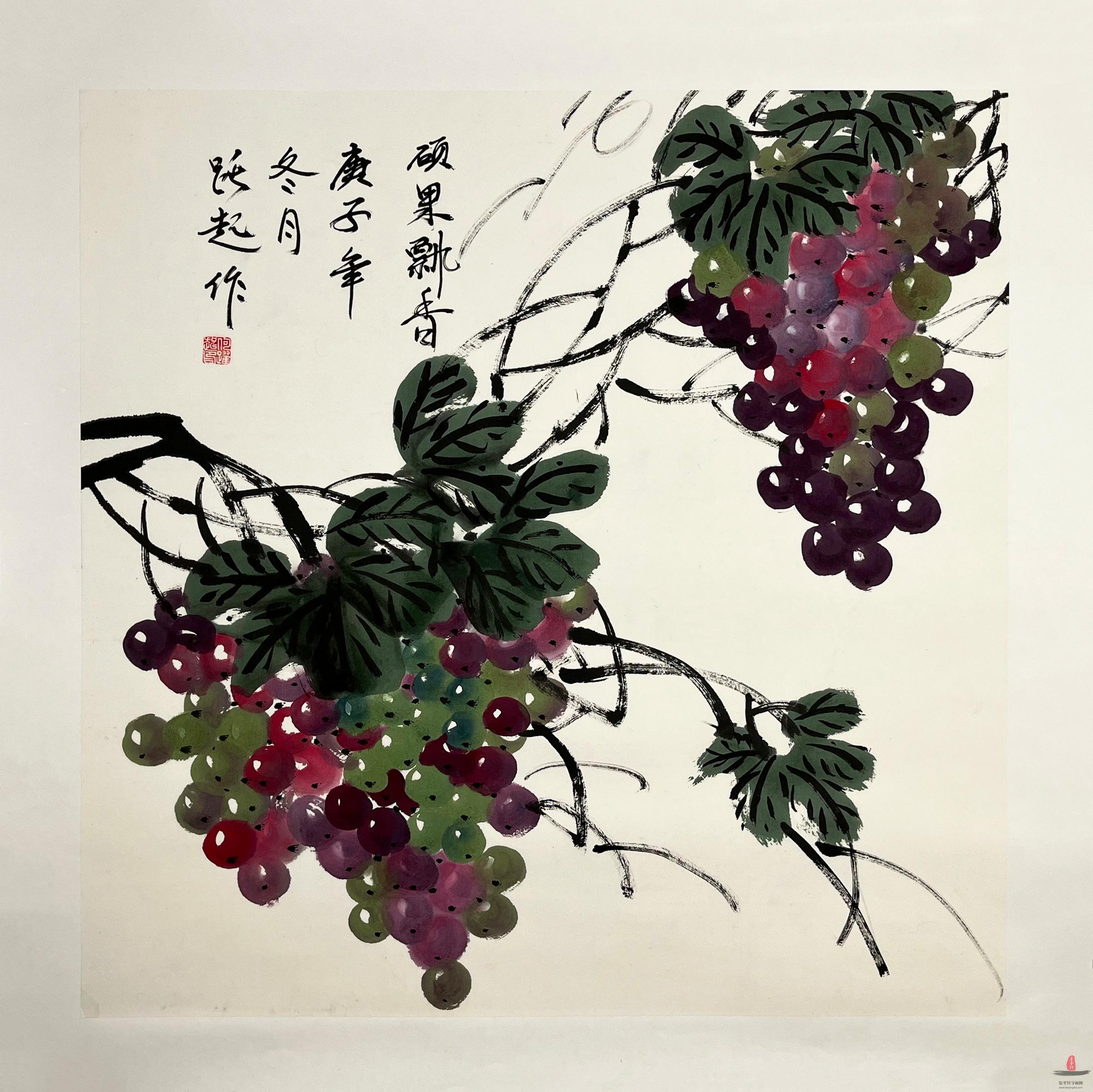 何跃起 花鸟《硕果飘香》-复圣轩字画