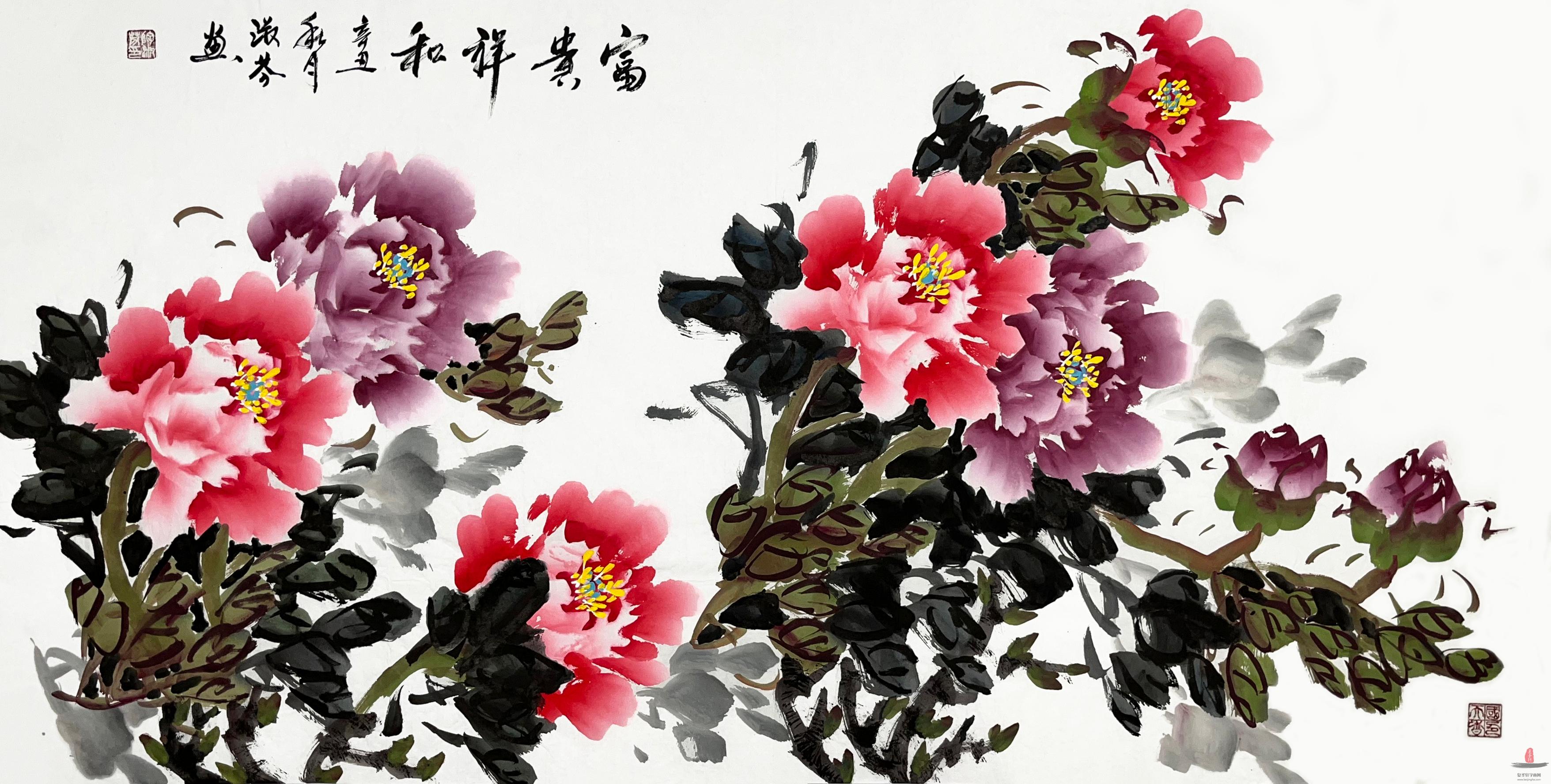 陶淑芬 花鸟《华夏春晖》-复圣轩字画