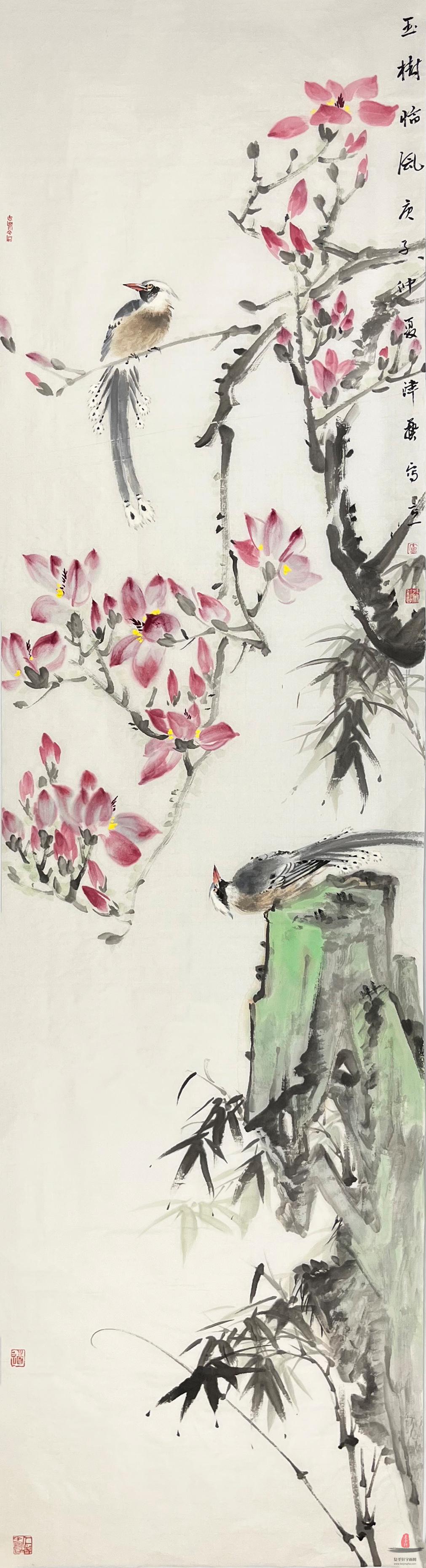 卢津艺 花鸟《玉树临风》-复圣轩字画