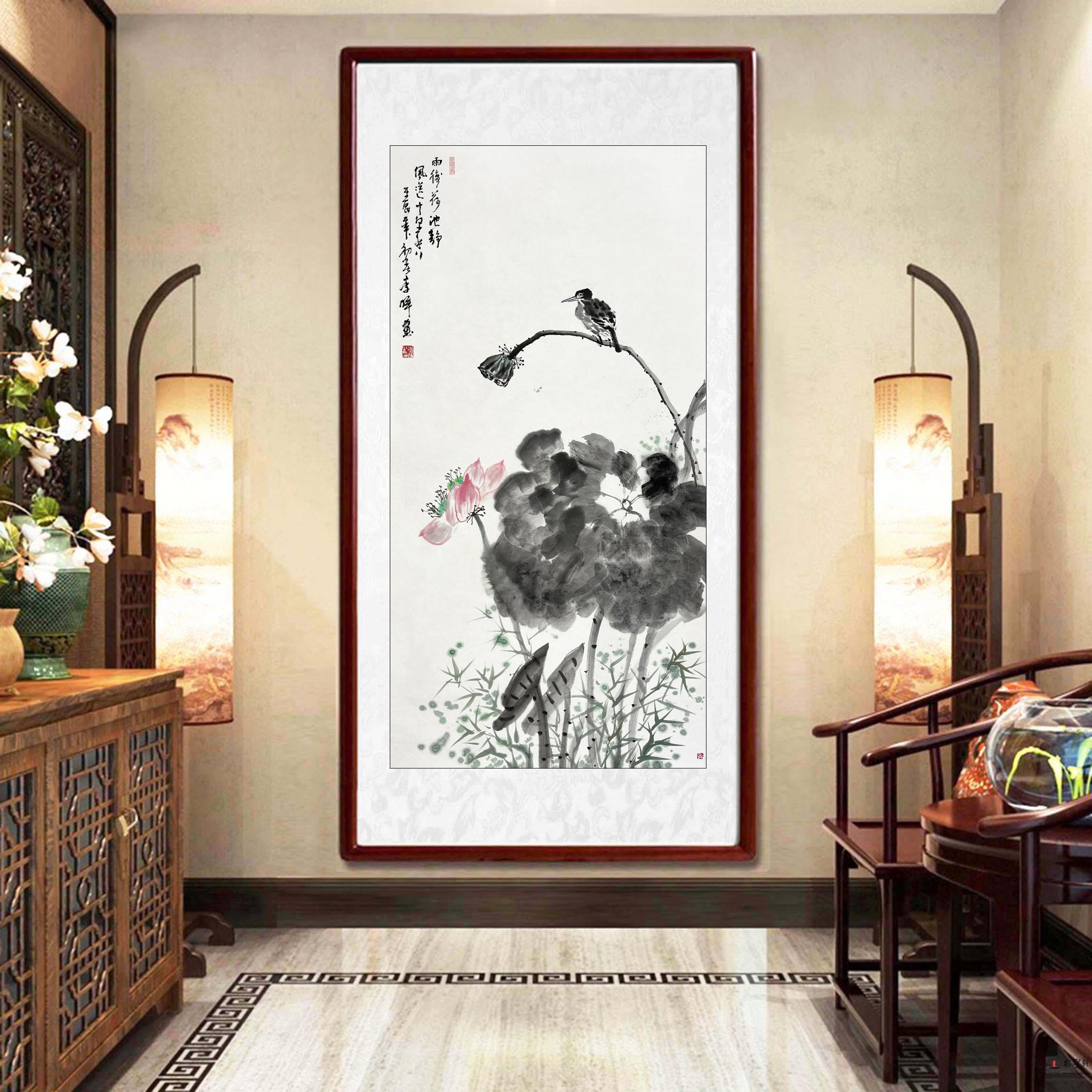 李晖 花鸟《雨后河池静》-复圣轩字画
